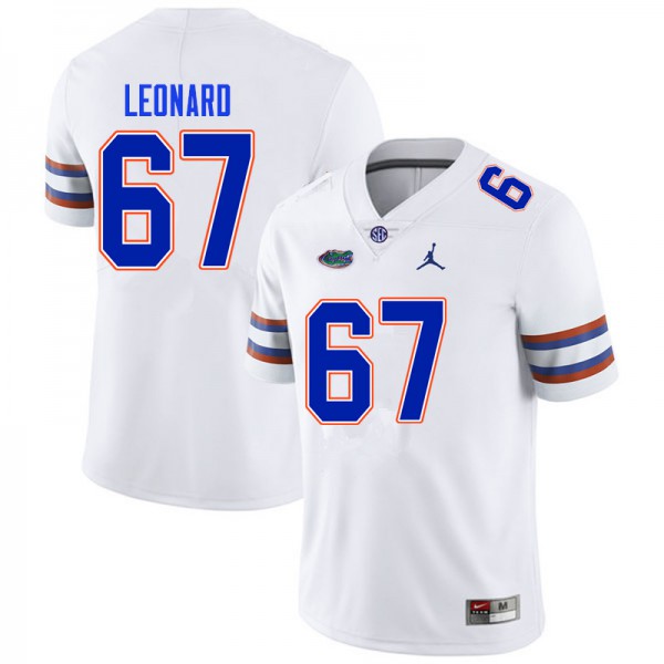 Men #67 Richie Leonard Florida Gators College Football Jerseys White